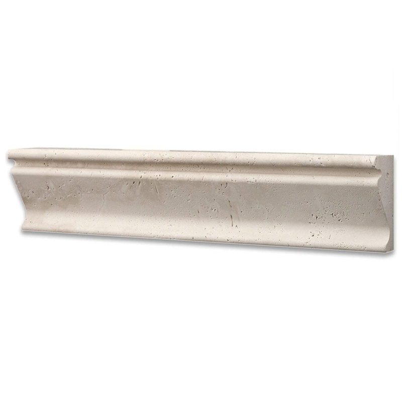 Ivory 2 1/2" x 12" Crown Molding Travertine Look Wall Molding