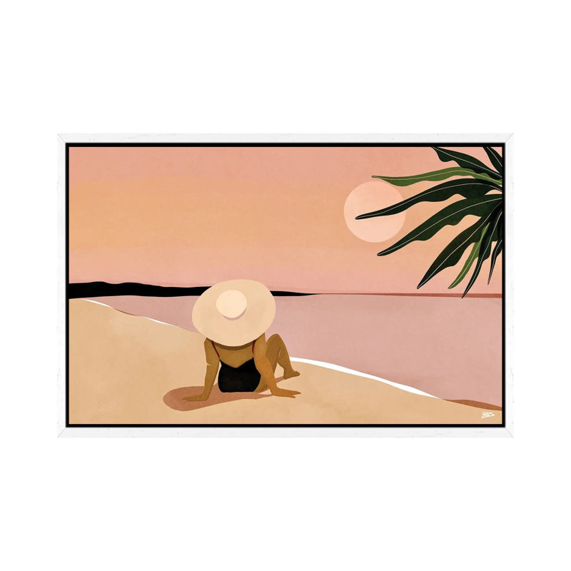 Beach Gaze by Bria Nicole - Print on Canvas, White Framed Canvas, 101.6 cm H x 66.04 cm W