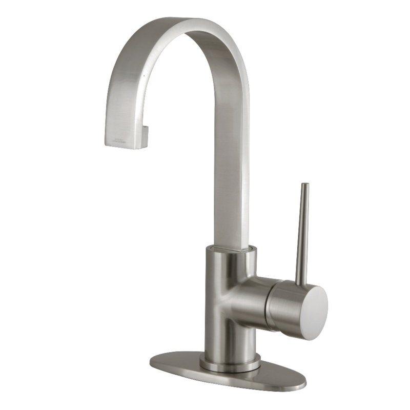 Robinet de salle de bain monocommande à fixation sur comptoir à 1 trou Kingston Brass, Nickel brossé