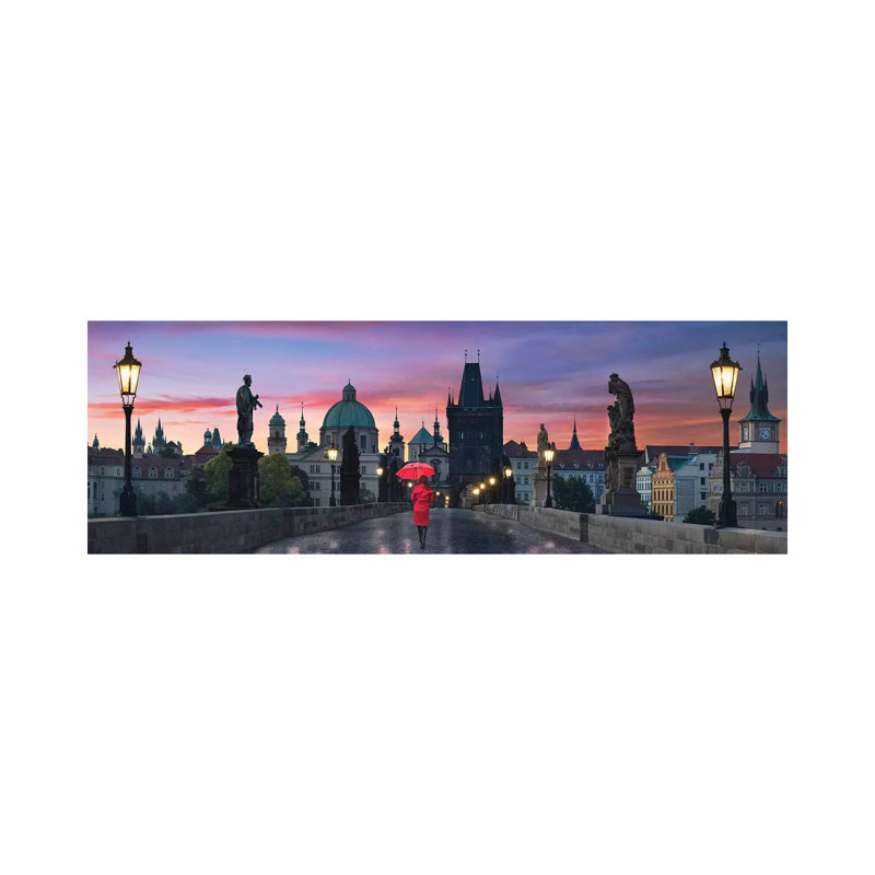 Dawn At Charles Bridge by Artist: Lee Sie - Wrapped Canvas Panoramic Print, 30.48 cm H x 91.44 cm W x 1.91 cm D