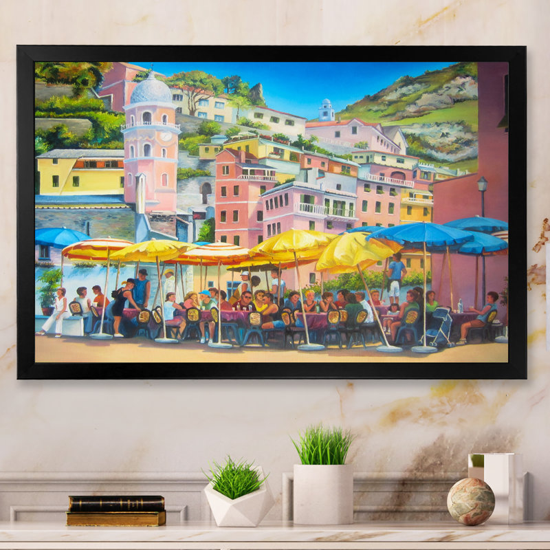" Spain During Summer ", 24" H x 36" W x 1" D, Black Picture Framed