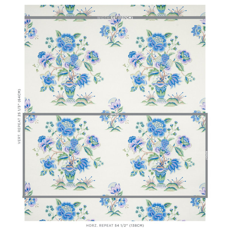 Papier peint Ashford, Bleuet / lilas