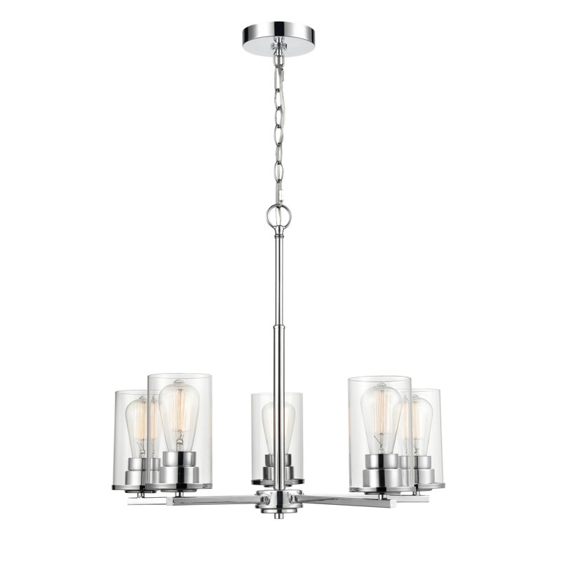Lustre traditionnel à 5 lumières Verlana, Chrome