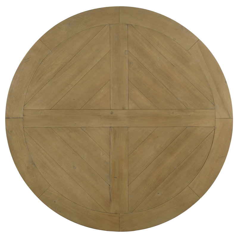 Rustic Smoke Round Reclaimed Wood Dining Table for Six