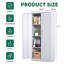 Armoire de rangement en métal pour le garage, armoire verrouillable avec portes et 3 tablettes réglables, armoire d'entrée