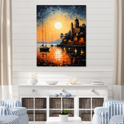 " Port Harbor Elegance Pointillism I " Color Photography Print