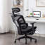 Chaise de bureau pivotante ergonomique en filet avec repose-pieds