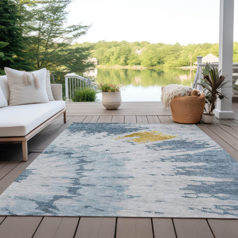 Tapis d'intérieur / extérieur antidérapant Melania, Rectangle 9 pi x 12 pi