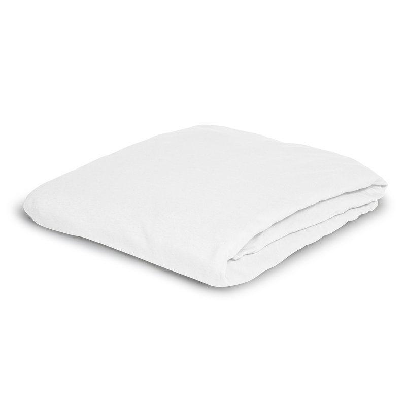 Jupiter 100% Cotton Jersey Knit Fitted Sheet, White, 100-120 x 200-220cm