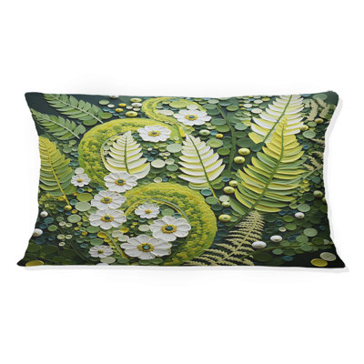 Coussin décoratif fantaisiste vert clair I - Ferns