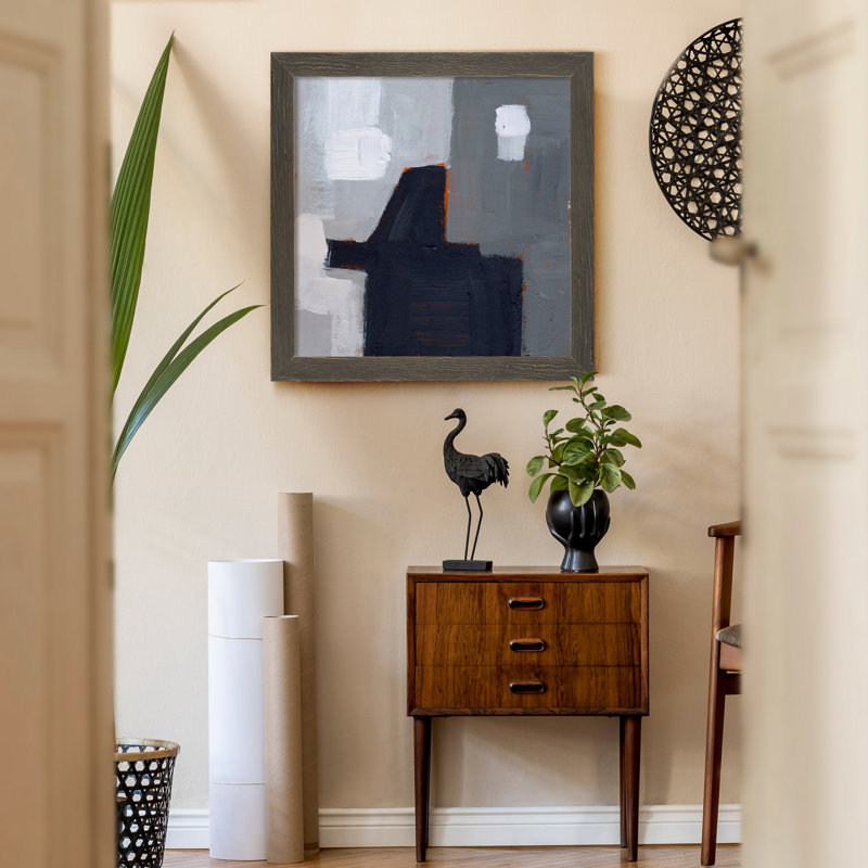 Concrete Wall III, reproduction d’art sur toile encadrée, Encadré gris, H 21 po x l 21 po x P 1 po