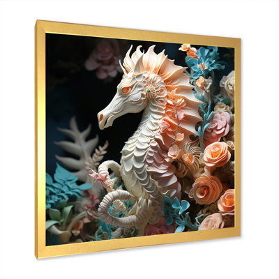 Hippocampe avec sanctuaire de fleurs - impression
