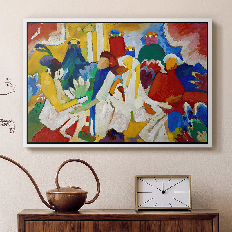 Oriental, 1909 - Toile tendue avec châssis Wassily Kandinsky, 16 x 24, Blanc