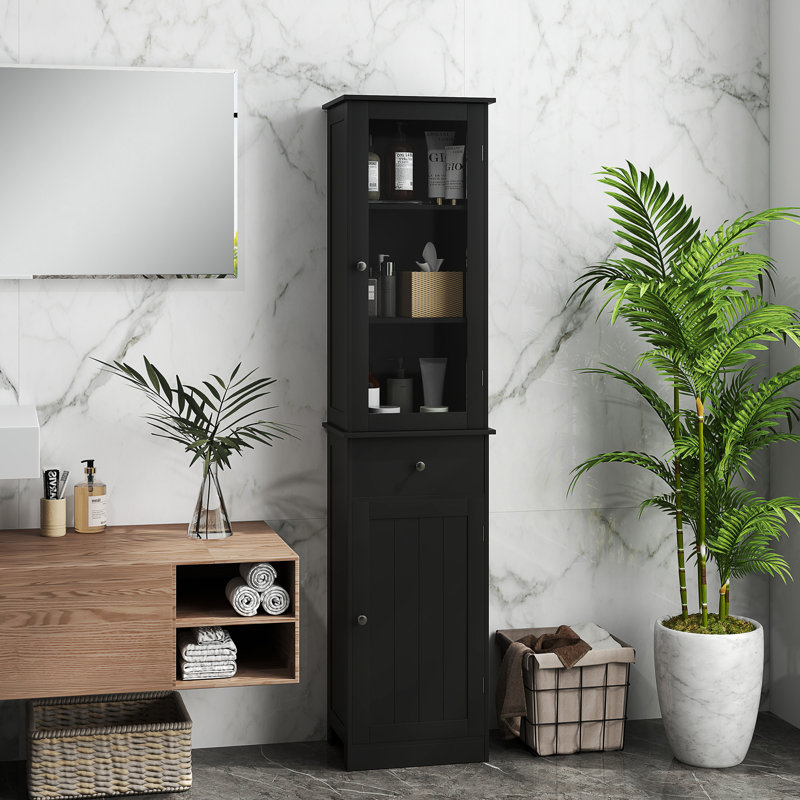 Armoire de rangement mince avec tiroir ajustable