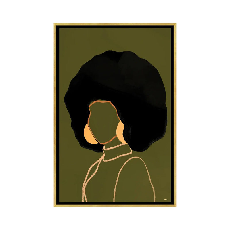 «Diana» par Bria Nicole - impression d'art graphique, H 26 po x l 18 po x 1,5 po, Toile encadrée d'or, Pas de tapis