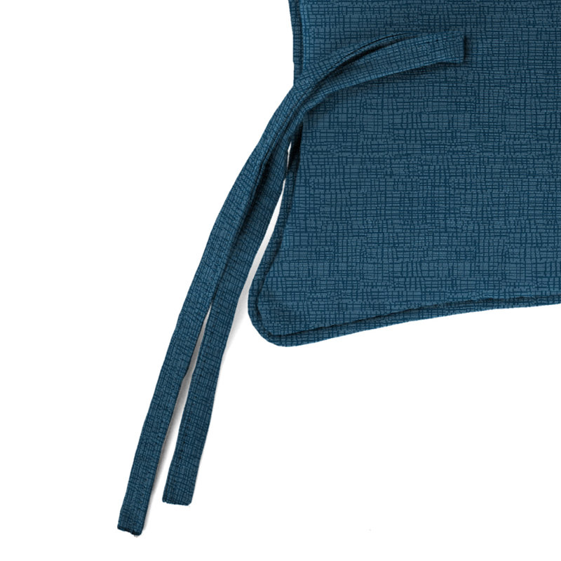 15" x 9" Outdoor Adirondack Headrest with Ties and Welt, Blue