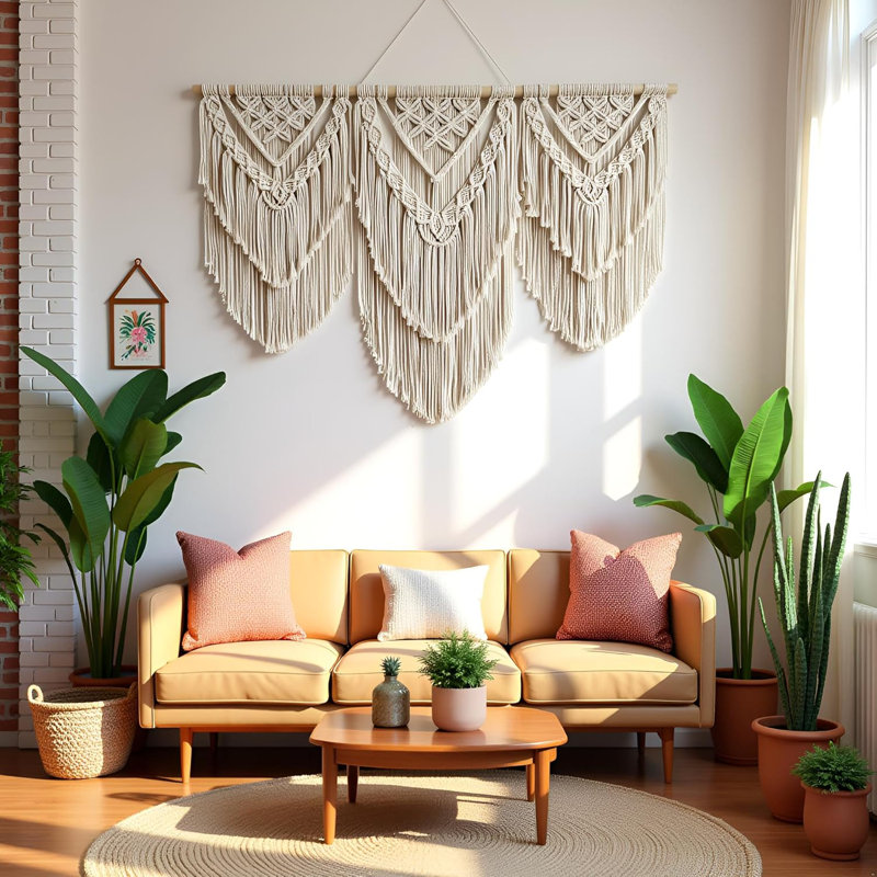 large macrame wall hanging - Boho Tapestry Macrame Wall Decor Art, Beige
