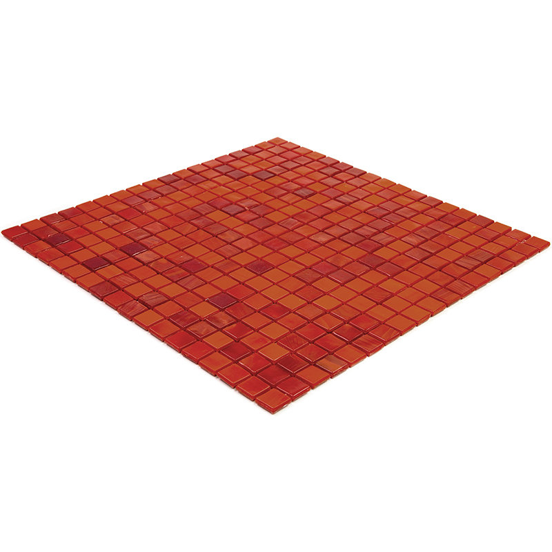 Carreau de mosaïque pour mur et plancher en verre 0,6 po x 0,6 po Skosh, Rose Red