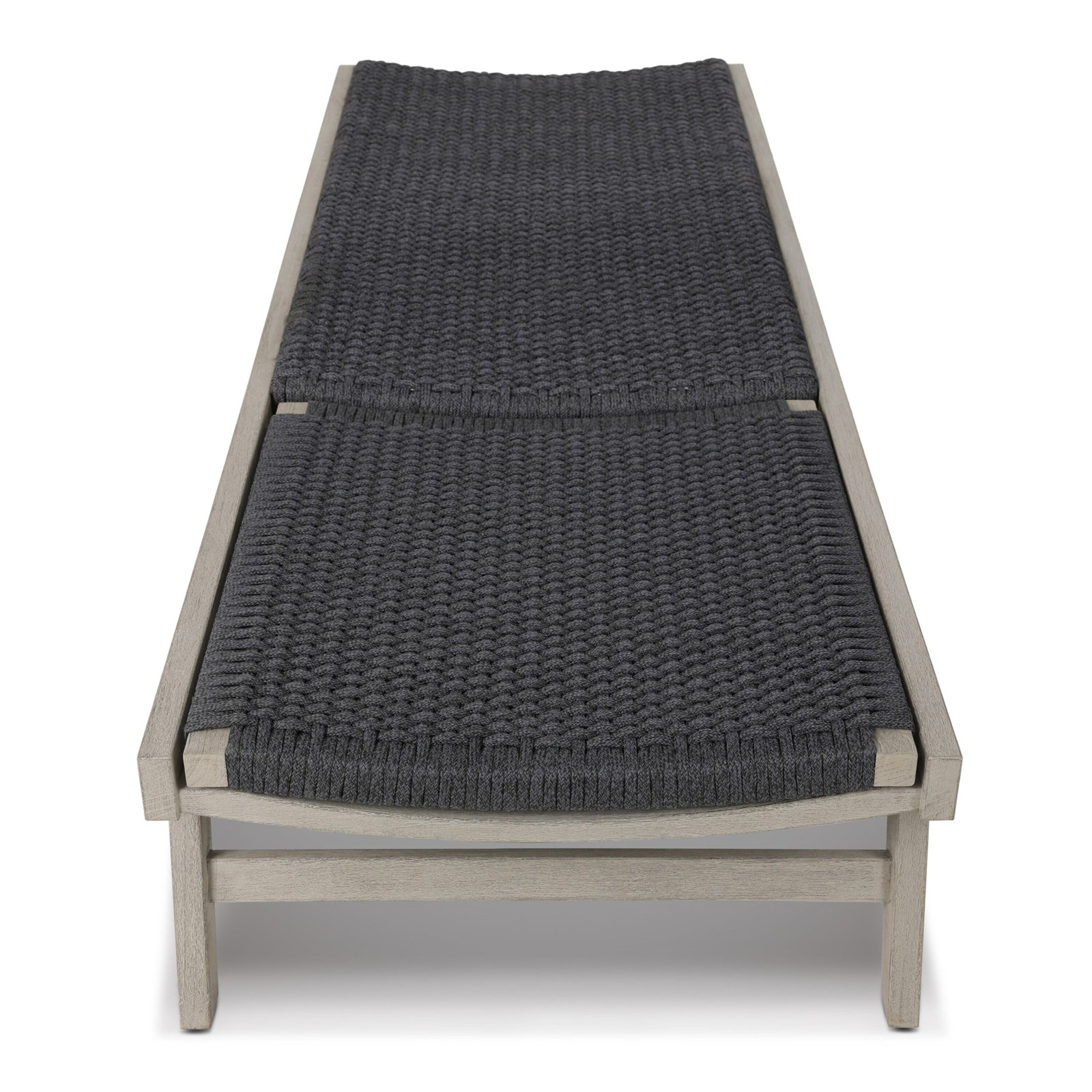 Neecy 27.5'' Outdoor Teak Chaise Lounge, Weathered Gray/Black