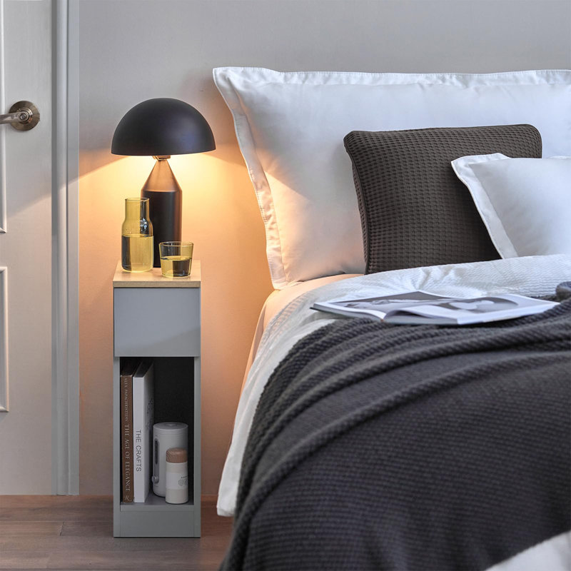Bergmundur 20cm W Bedside Table, Grey
