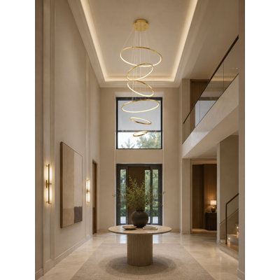 Modern 6-Light LED Halo Chandelier 