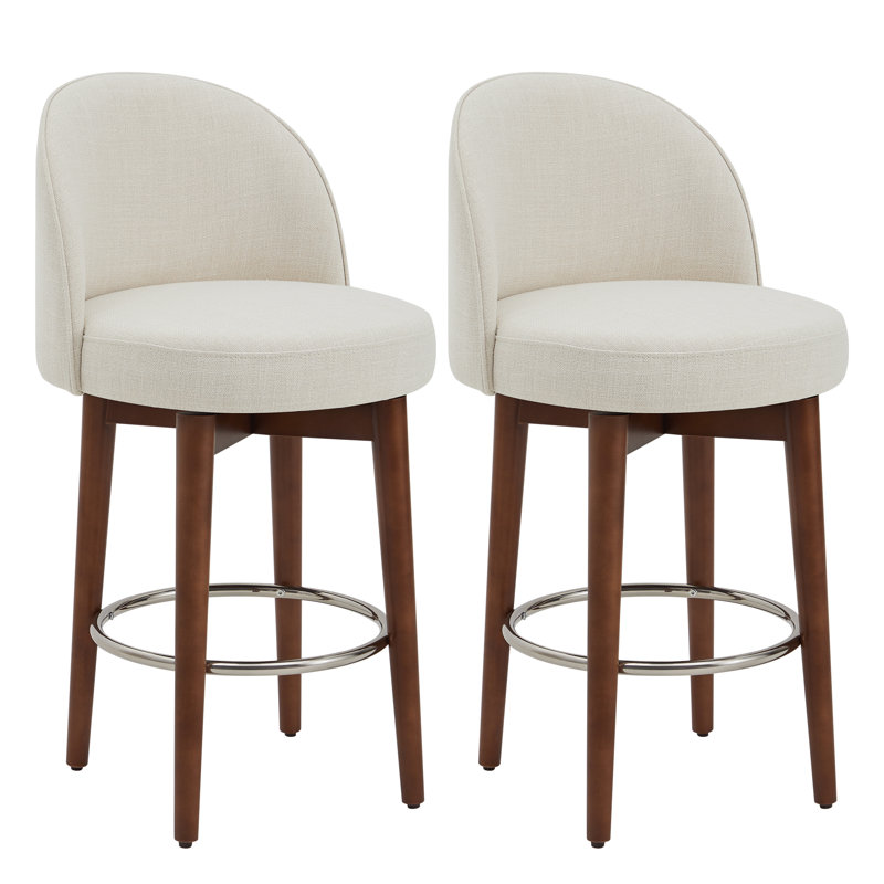 Brandlyn 26'' Swivel Counter Stool, Linen