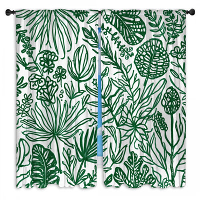 Rideaux de fenêtre Green Line Art Foliage