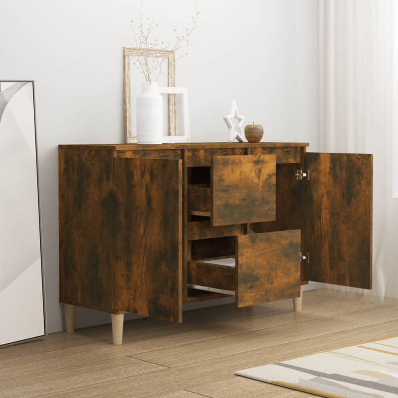 SkeltinCleveland Sideboard 101x35x70 cm Engineered Wood, Smoked Oak