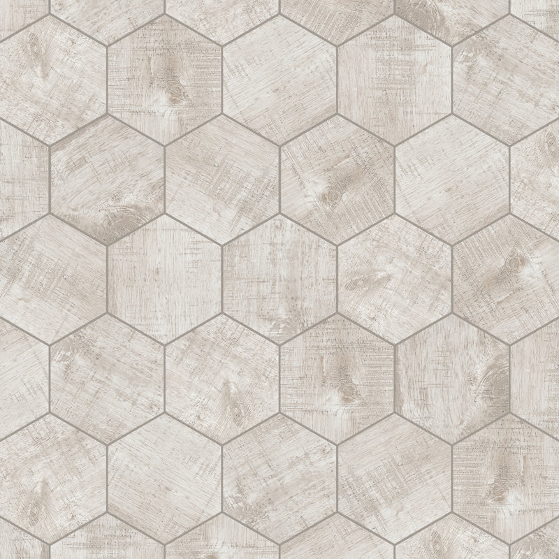 Sawnwood 9" x 10" Porcelain Wood Look Wall & Floor Tile, Gray