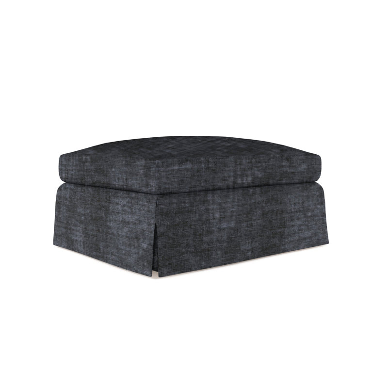 Ludlow Ottoman, Plush Velvet Oyster, Weathered