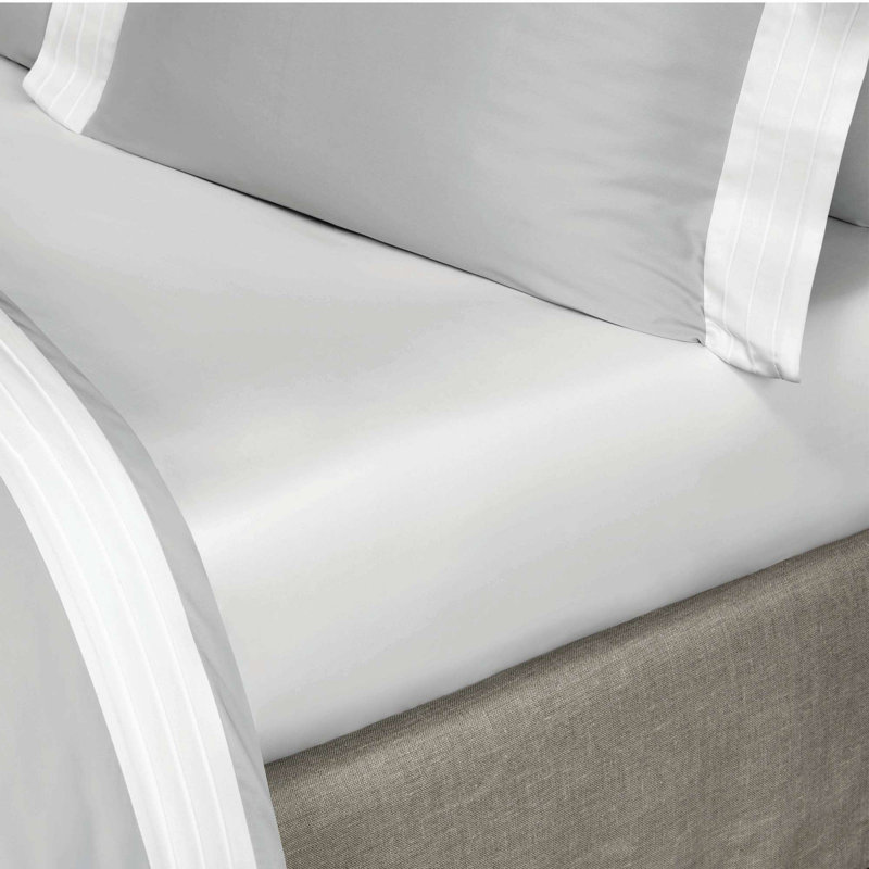 Eden Fitted Sheet, King, White/Ecru