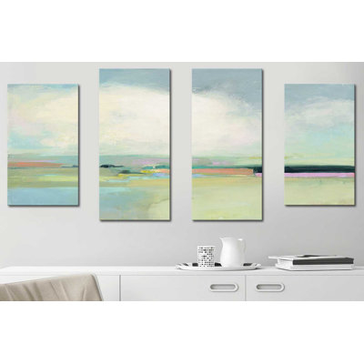 "Colorful Horizon I", ensemble de 4 reproductions sur toiles