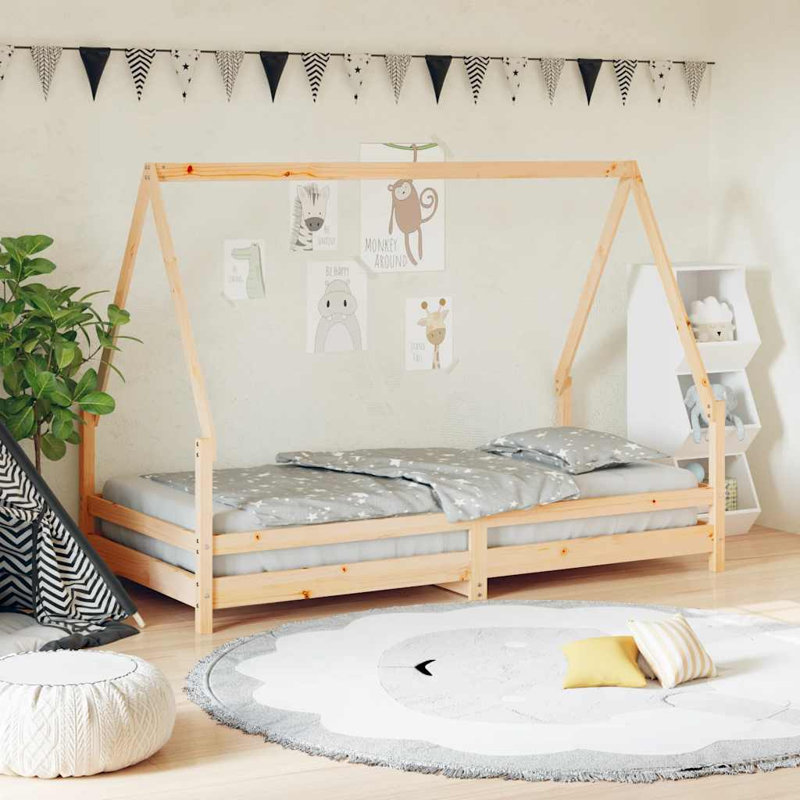 Kids Bed Frame Solid Wood Pine, Single (3')