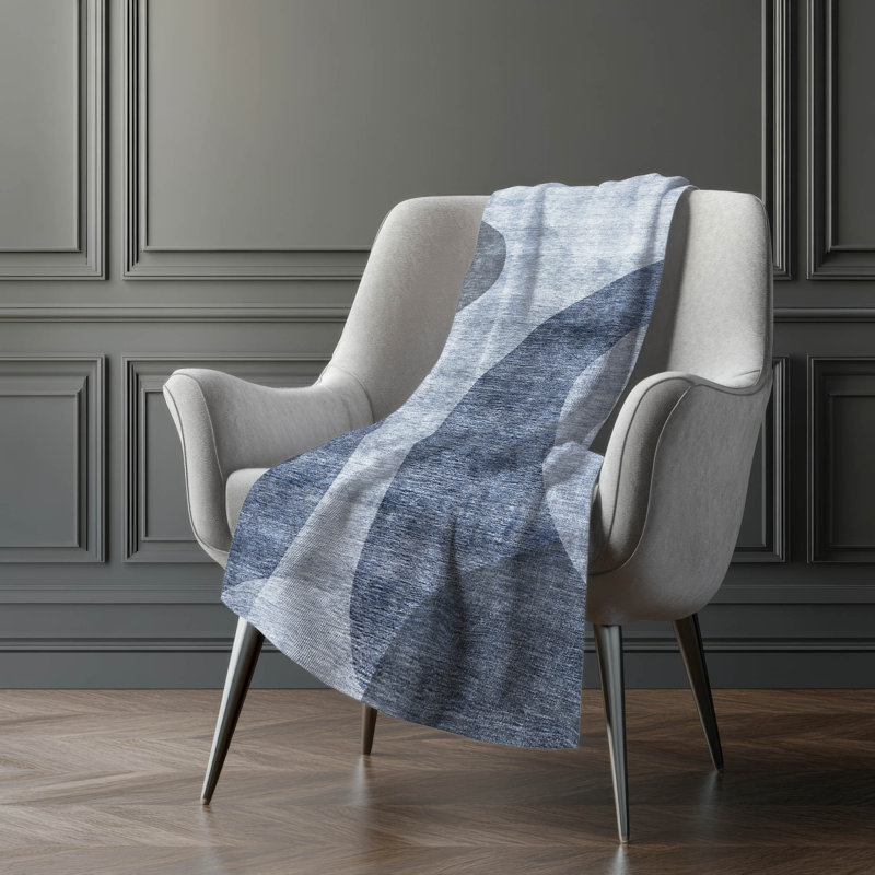 Jeté art déco Addison Sherpa ASB657 lavable à la machine, Bleu