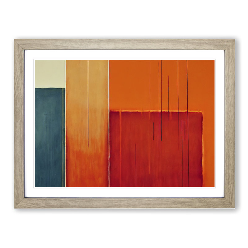 Single Picture Frame Painting, 46cm H x 64cm W, Oak Framed