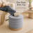 Round Linen Storage Ottoman with Reversible Tray Top, Blue Upholstered Accent Stool, 22-Inch-288356439