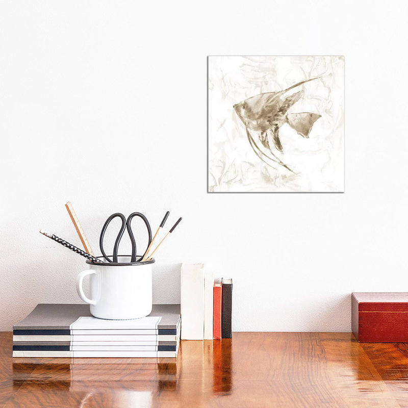 Soft Marble Tropical Fish 1 Piece Wrapped Canvas Painting, 30.48cm H x 30.48cm W x 1.91cm D