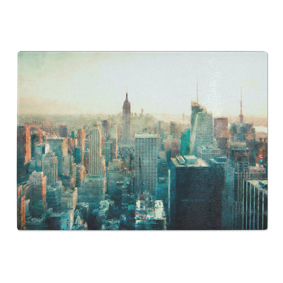 Tempered Glass Manhattan Skyline in New York Chopping Board