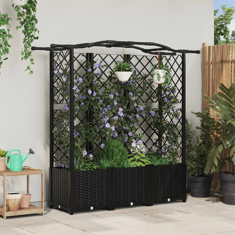 Planter, 141cm H x 163cm W x 40cm D, Black