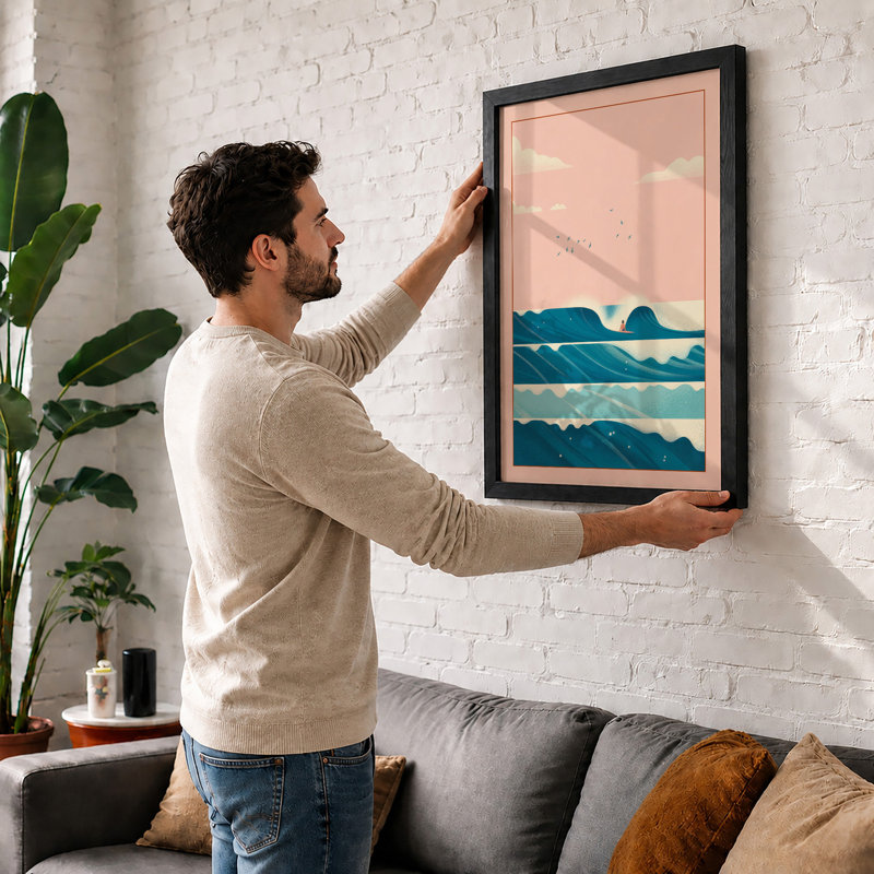 Calm Horizon Coastal - Print, A1 - 84.1 x 59.4 cm, Black
