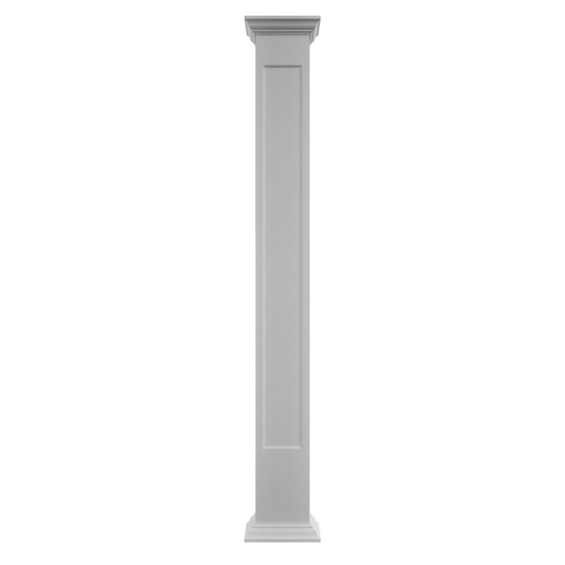 Ensemble de colonnes encastrées carrées classiques en PVC non capitonnés Craftsman Classic Crown Capital & Crown Base