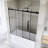 56-60 "W X 60" H Frameless Sliding Shower Door In Matte Black Finish-116985573