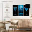 Ensemble de 3 boissons bleues sur toile-92829634