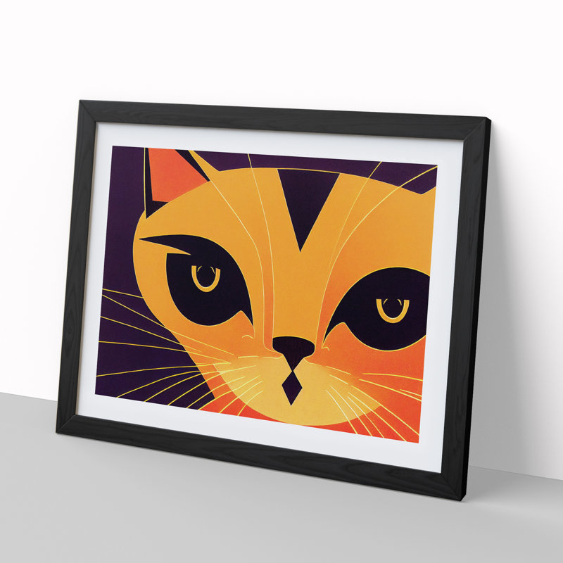 Cat Vol.5 Abstract - Framed Print, Black Framed, 25cm H x 34cm W x 2cm D