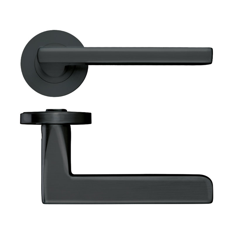 Venice Latch Door Handle, Oscuro Matt Black