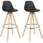 Ayala Upholstered and Faux Leather Bar Stool with Solid Wood Frame-729140159-550485108