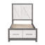 Lit plateforme contemporain avec rangement au pied de lit contemporain ivoire et gris 1pc