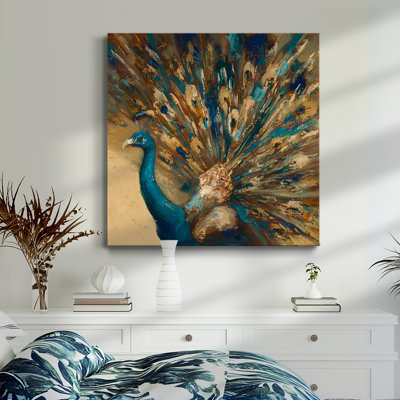 Proud Peacock - Toile tendue avec châssis de qualité supérieure, prête à être accrochée