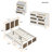4-Piece Queen Bedroom Set – Farmhouse Platform Bed W/ Wood Slat Trim, Storage Nightstand & 3-Drawer Dresser, White-1229727366