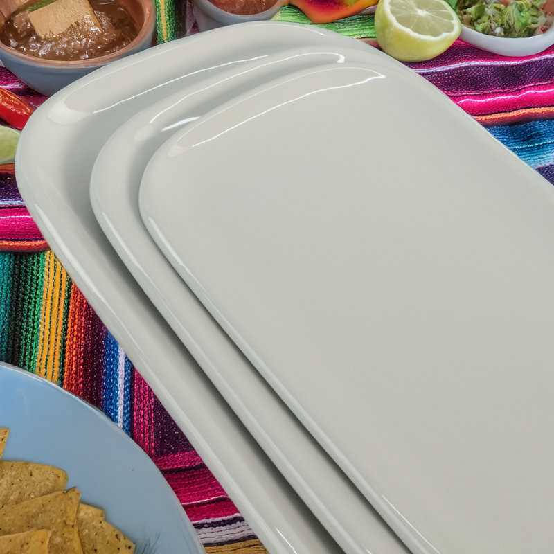 2-Piece, Impulse Rectangular Platter Set, 11", White